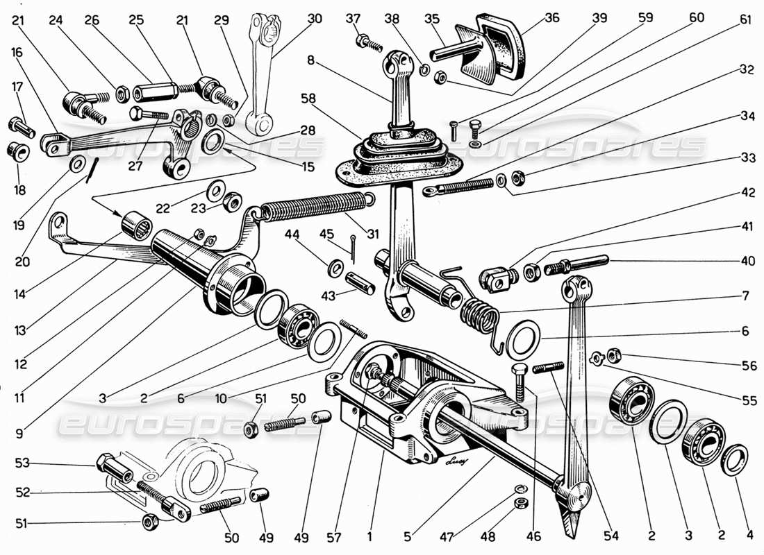 Ferrari 330 GT 2+2 Pedal Board Parts Diagram