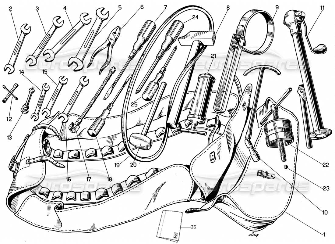 Ferrari 330 GT 2+2 Toolkit Parts Diagram