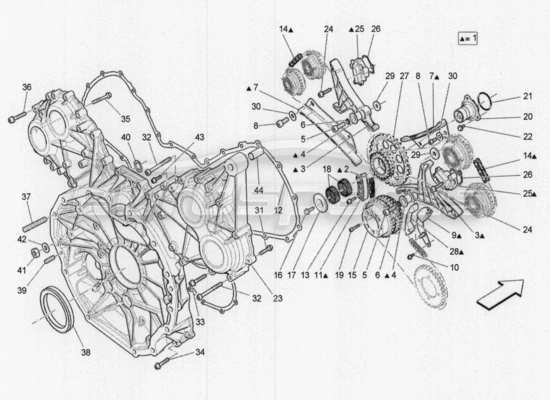 a part diagram from the Maserati QTP. V8 3.8 530bhp 2014 Auto parts catalogue