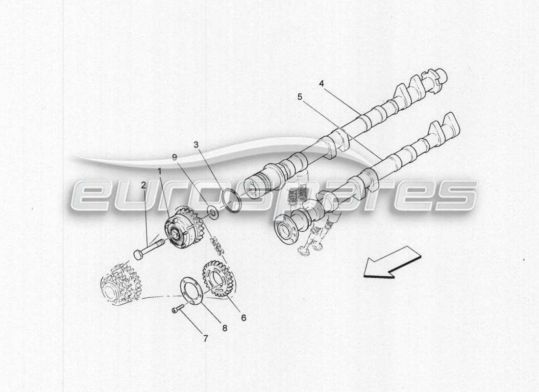 Maserati GranCabrio MC Centenario lh cylinder head camshafts Parts Diagram