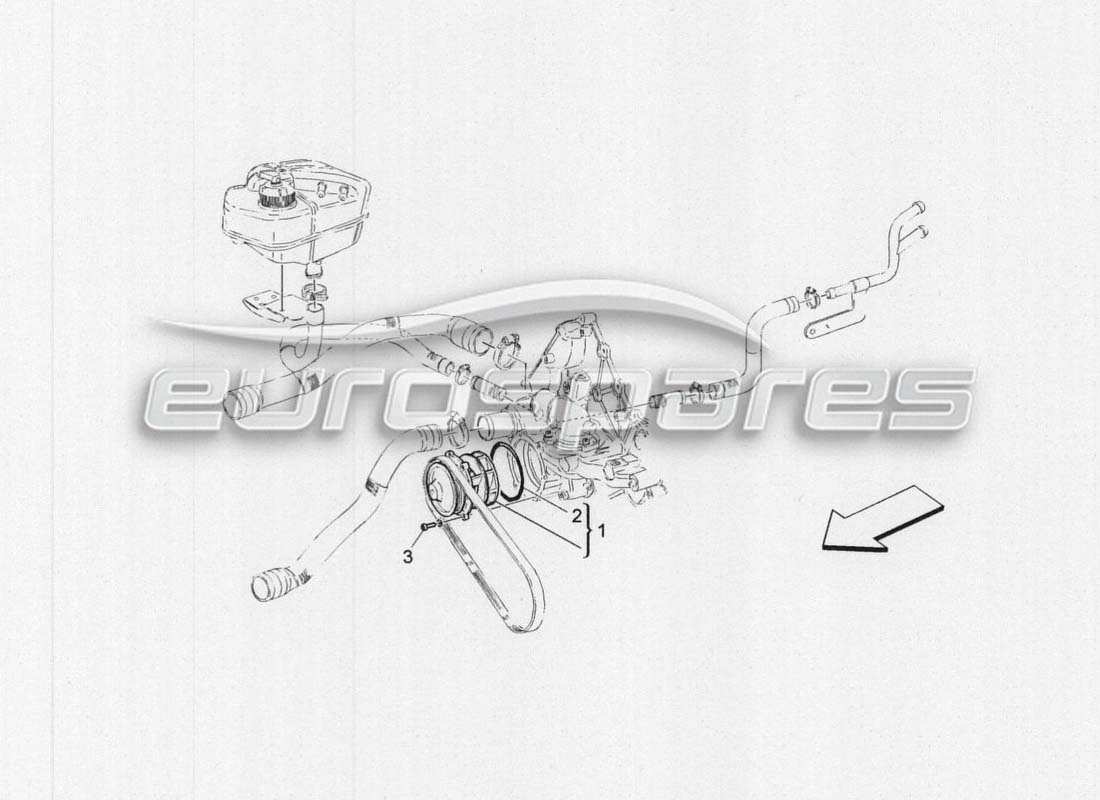 Maserati GranCabrio MC Centenario COOLING: WATER PUMP Parts Diagram