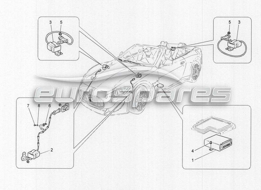 Maserati GranCabrio MC Centenario Electronic Management (suspension) Parts Diagram