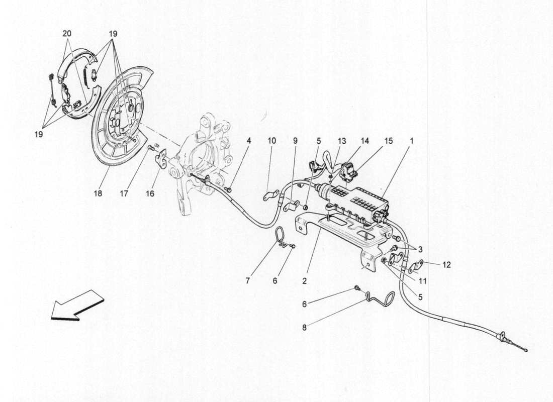 Maserati QTP. V6 3.0 BT 410bhp 2015 PARKING BRAKE Part Diagram