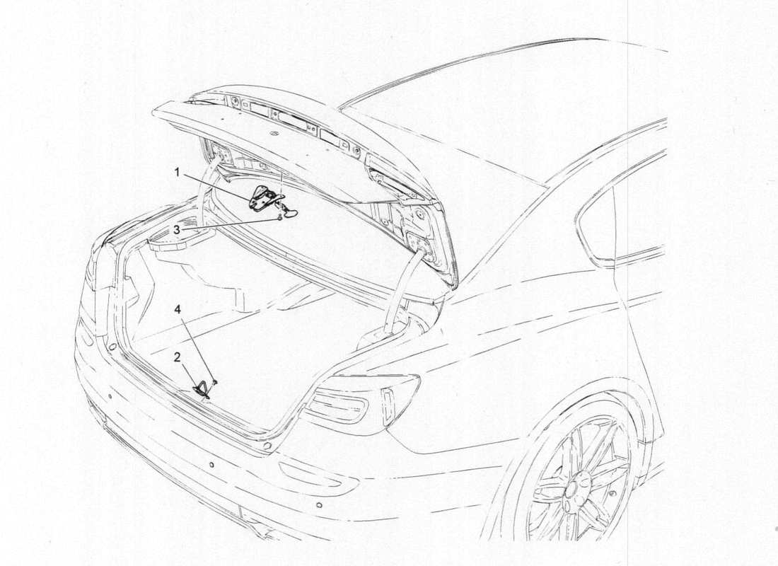 Maserati QTP. V6 3.0 BT 410bhp 2015 rear lid opening control Part Diagram