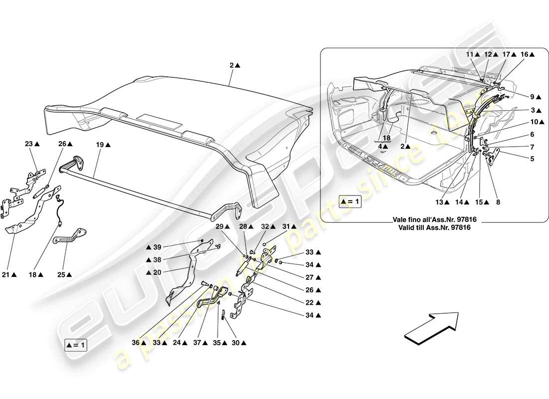 Ferrari California (Europe) LUGGAGE COMPARTMENT MATS Parts Diagram