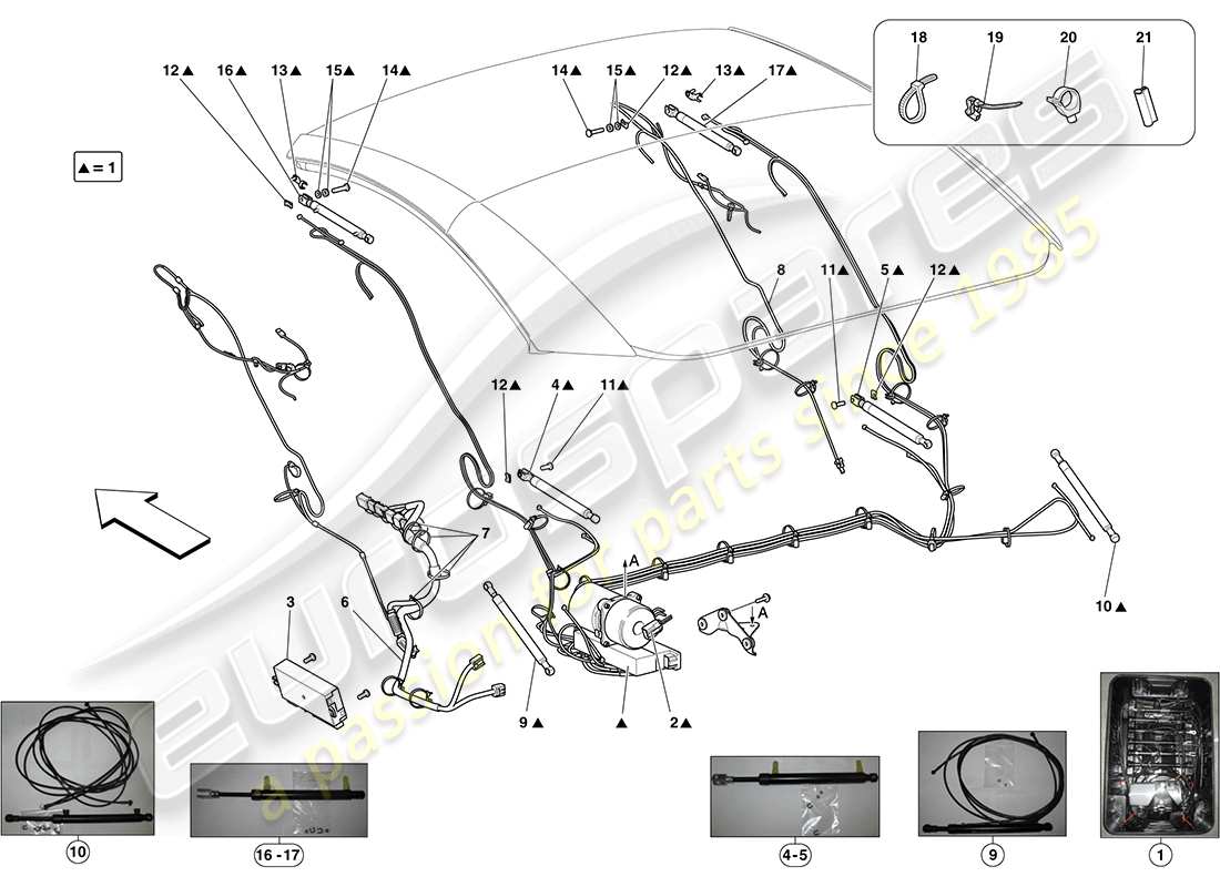 Ferrari California (Europe) ELECTRIC ROOF: HYDRAULICS Part Diagram