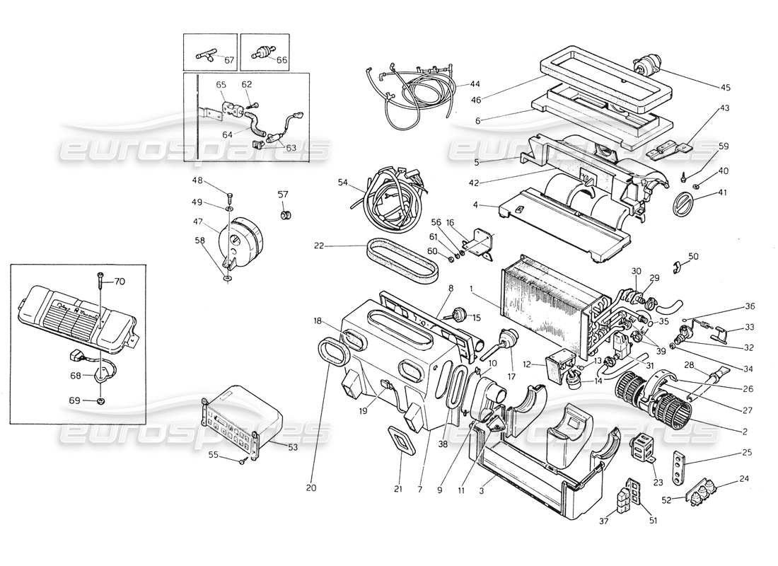 Maserati Biturbo Spider Air - Conditioner Set (LH Steering) Part Diagram
