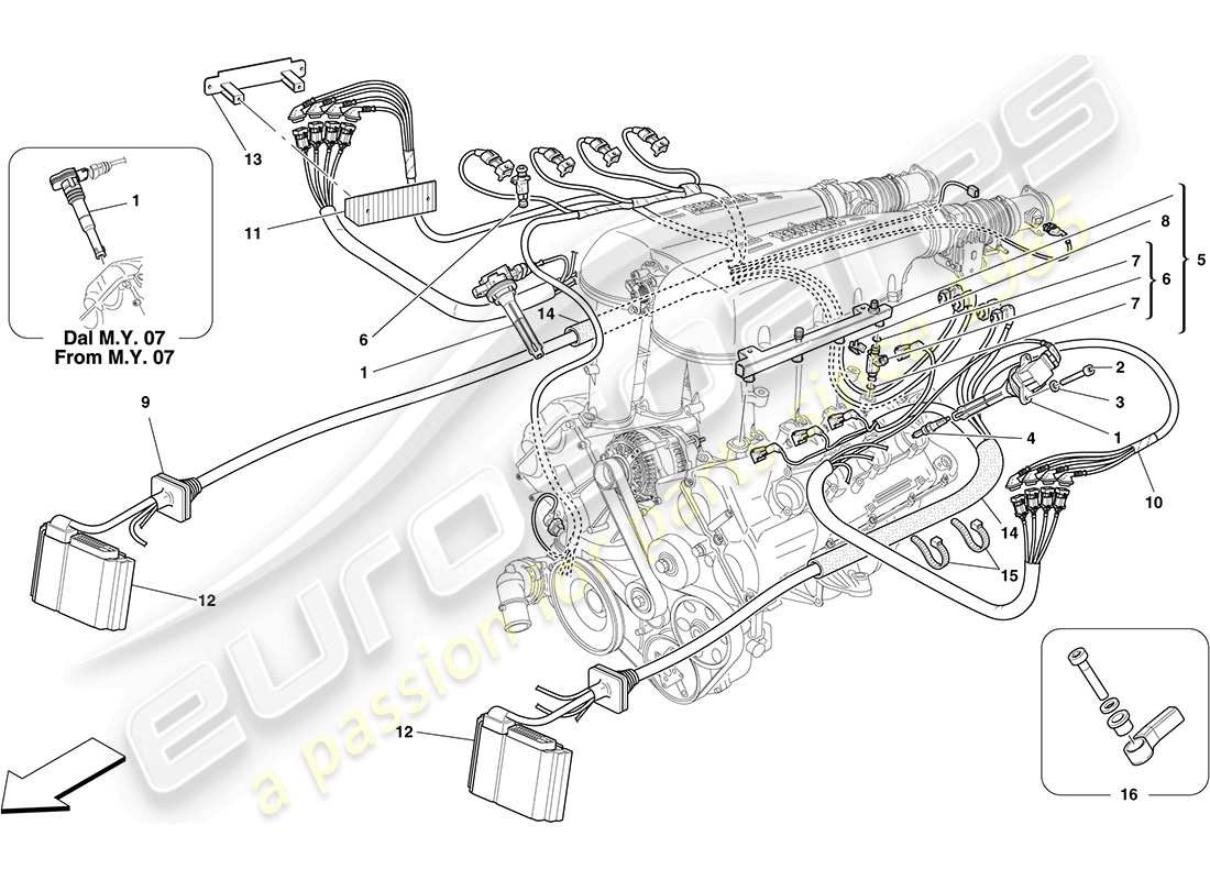 Ferrari F430 Coupe (Europe) injection - ignition system Parts Diagram