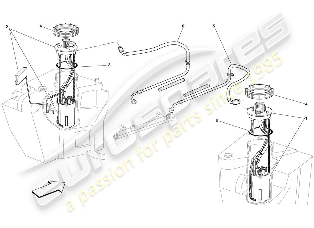 Ferrari F430 Scuderia Spider 16M (RHD) fuel pumps and lines Part Diagram