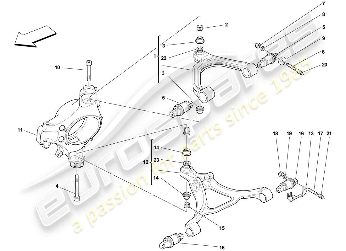 Ferrari F430 Scuderia Spider 16M (RHD) FRONT SUSPENSION - ARMS Part Diagram