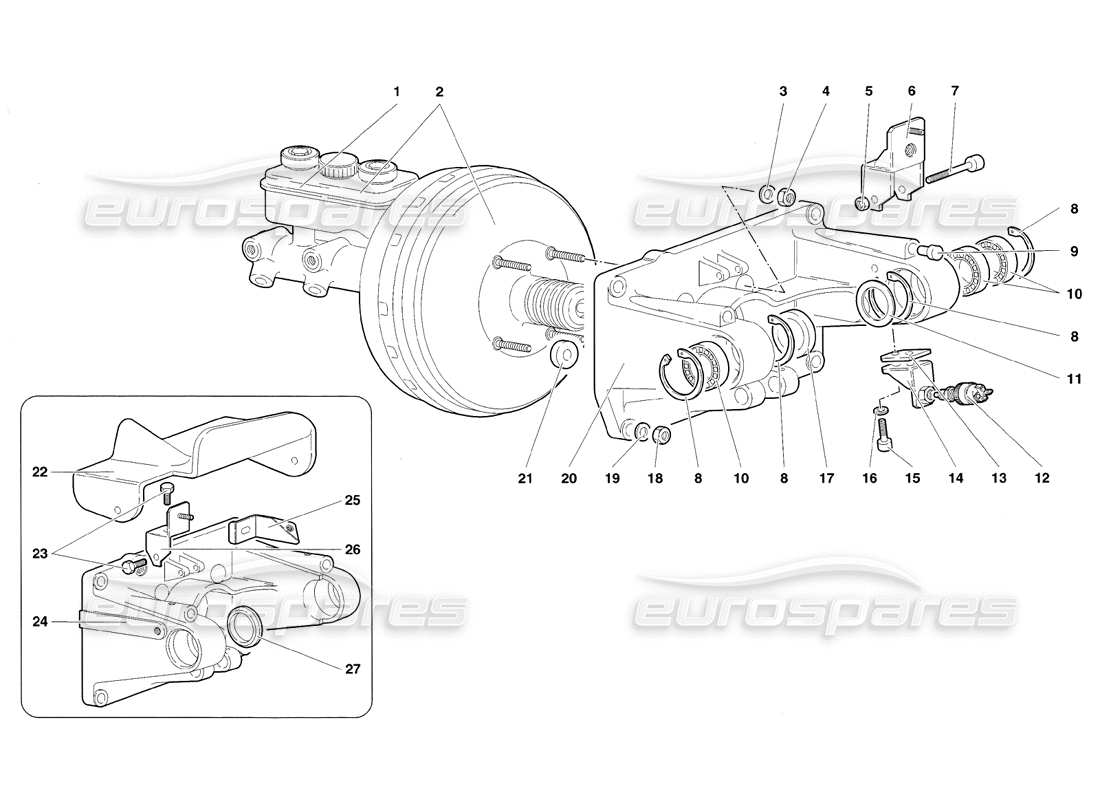Lamborghini Diablo SV (1998) Pedal Mounting Parts Diagram