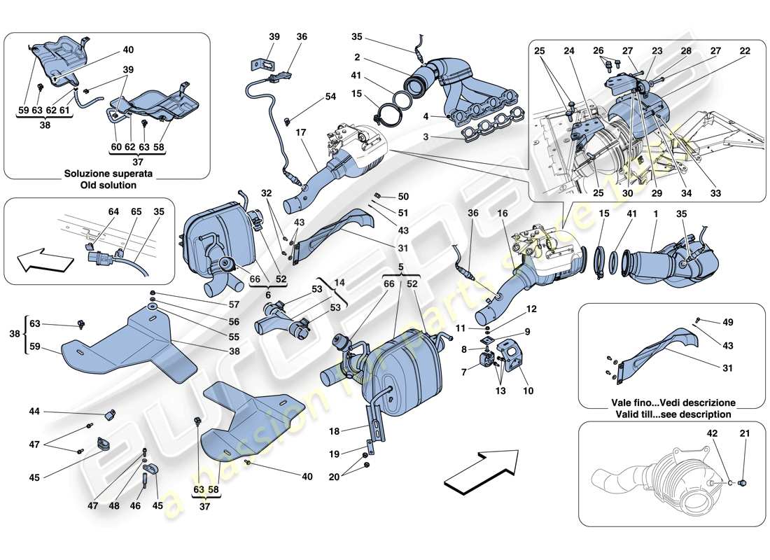 Ferrari 458 Spider (Europe) Exhaust System Part Diagram