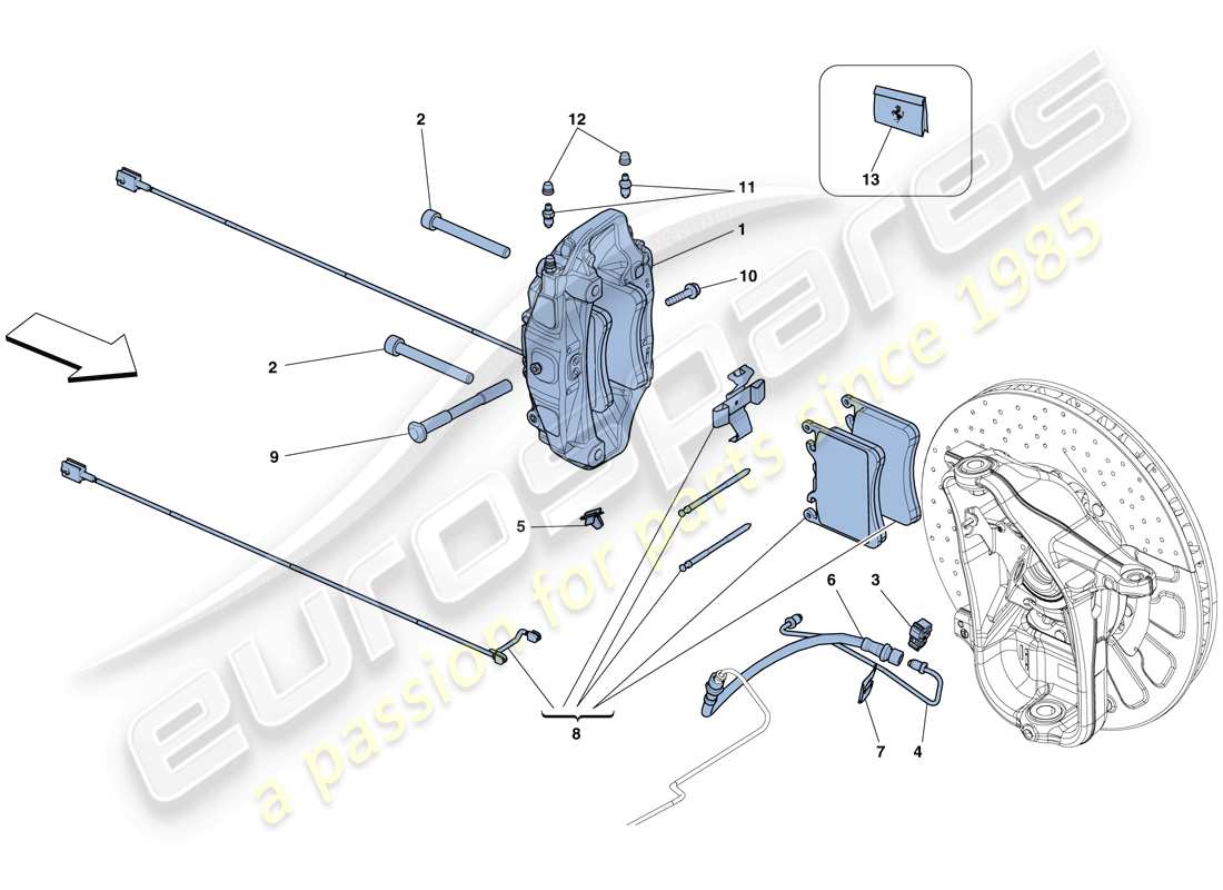 Ferrari 458 Spider (Europe) FRONT BRAKE CALLIPERS Part Diagram