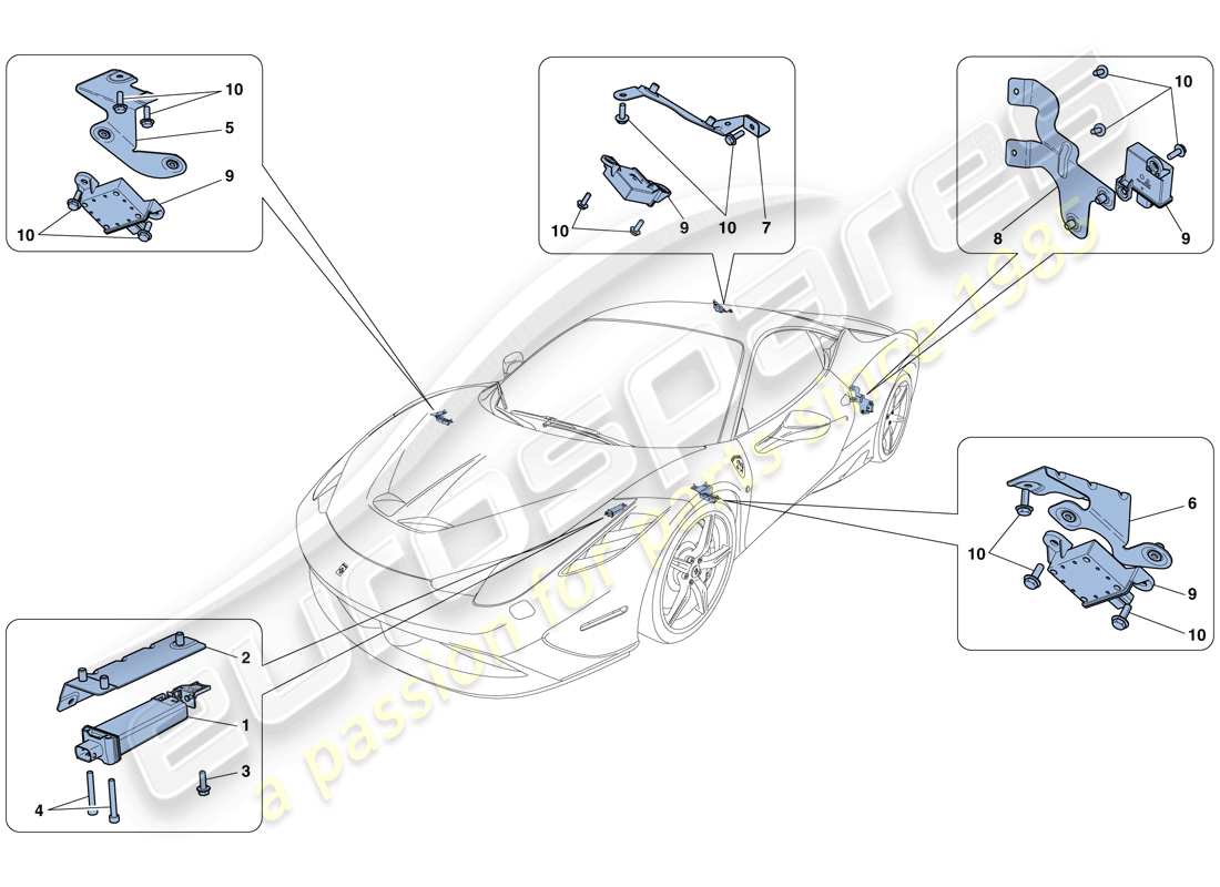 Ferrari 458 Speciale (RHD) TYRE PRESSURE MONITORING SYSTEM Part Diagram