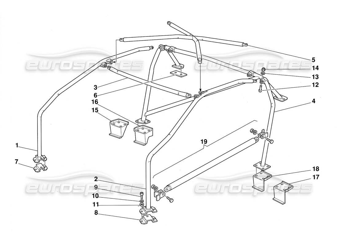 Ferrari 348 Challenge (1995) ROLL BAR Parts Diagram