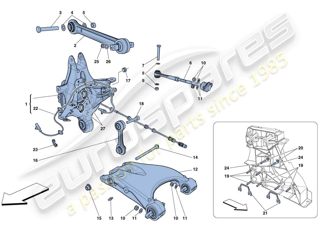 Ferrari 458 Speciale Aperta (RHD) REAR SUSPENSION - ARMS Part Diagram