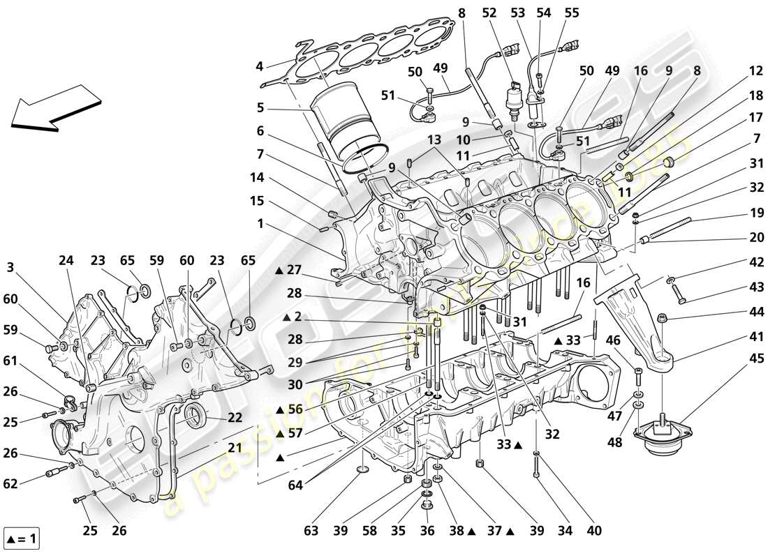 Maserati Trofeo crankcase Part Diagram