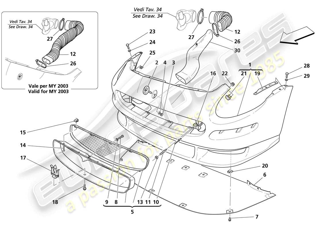 Maserati Trofeo Roll-Bar Part Diagram