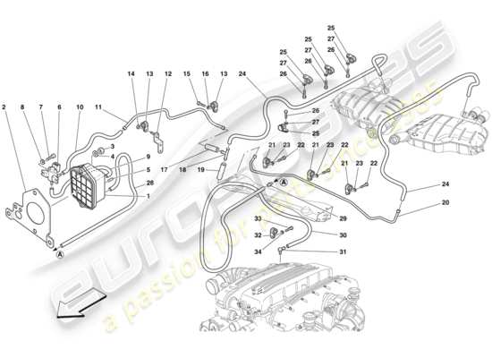 a part diagram from the Ferrari 612 Scaglietti (RHD) parts catalogue