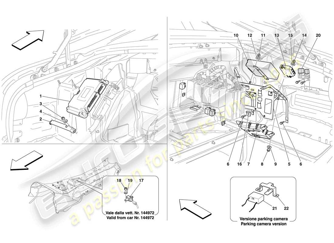 Ferrari 612 Sessanta (Europe) LUGGAGE COMPARTMENT ECUs Parts Diagram