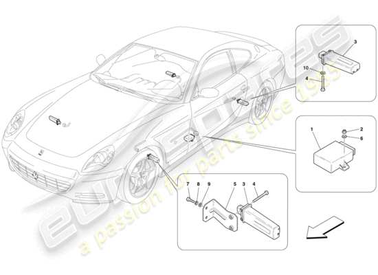 a part diagram from the Ferrari 612 Sessanta (USA) parts catalogue