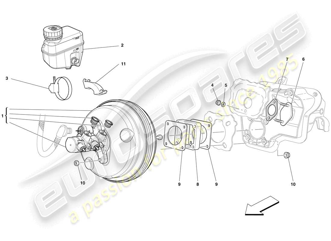 Ferrari 599 GTO (RHD) HYDRAULIC BRAKE AND CLUTCH CONTROL Part Diagram