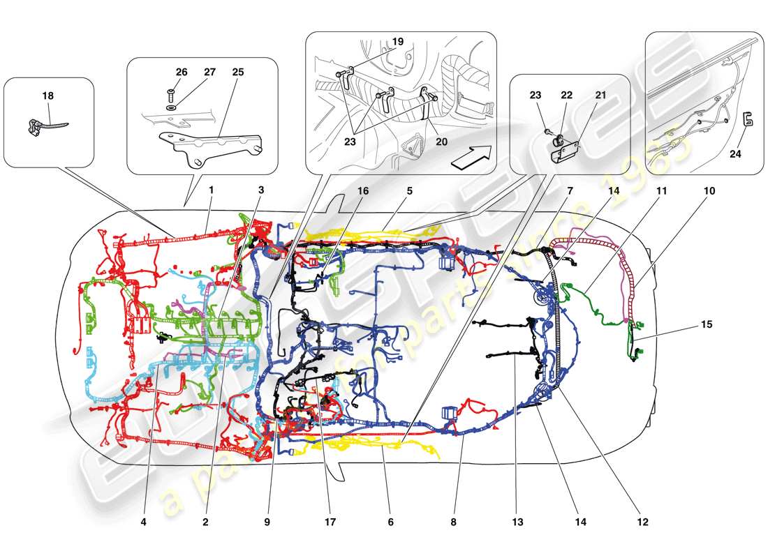 Ferrari 599 GTO (RHD) electrical system Part Diagram