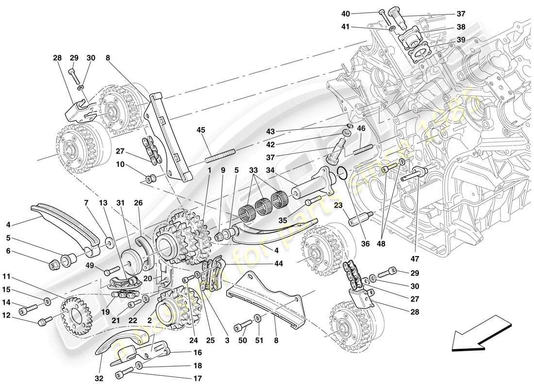 Ferrari 599 SA Aperta (RHD) timing system - drive Part Diagram