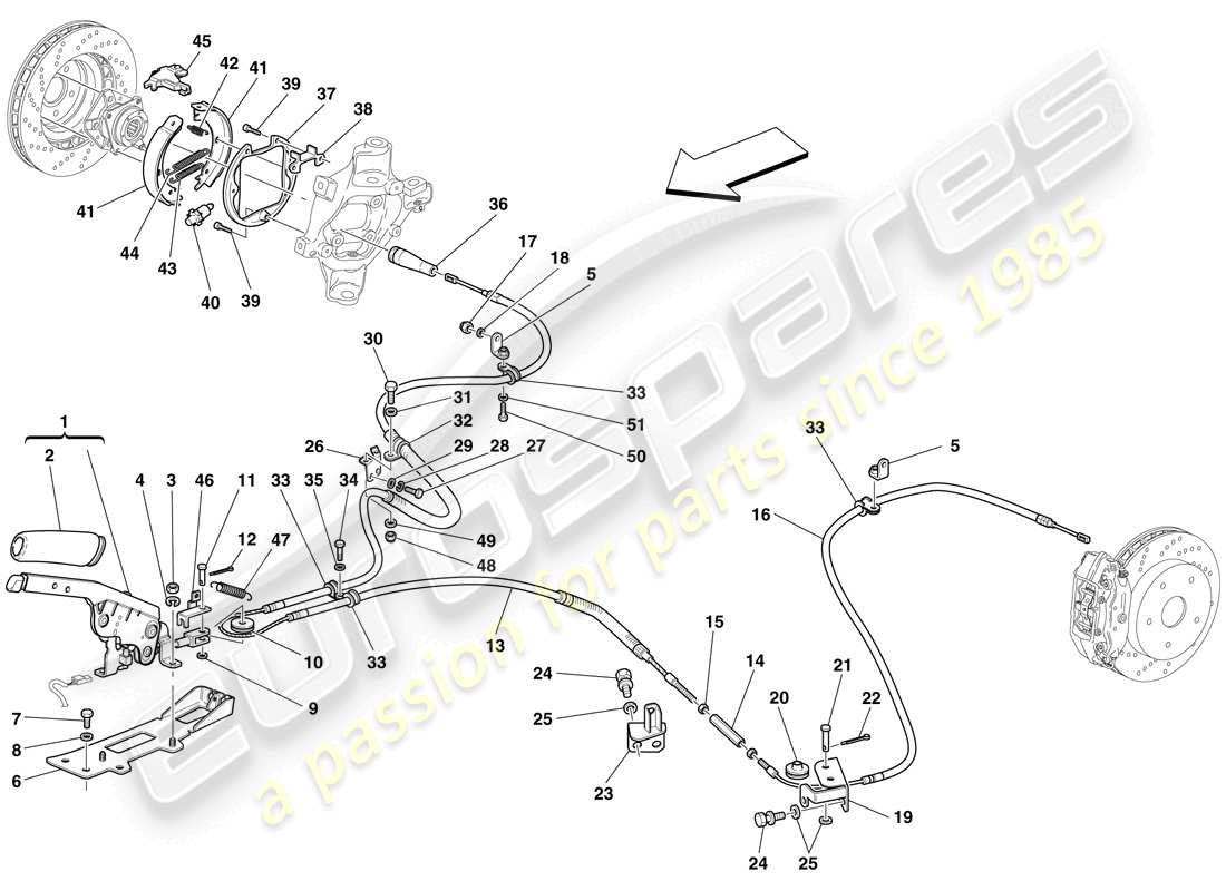 Ferrari 599 SA Aperta (RHD) PARKING BRAKE CONTROL Part Diagram