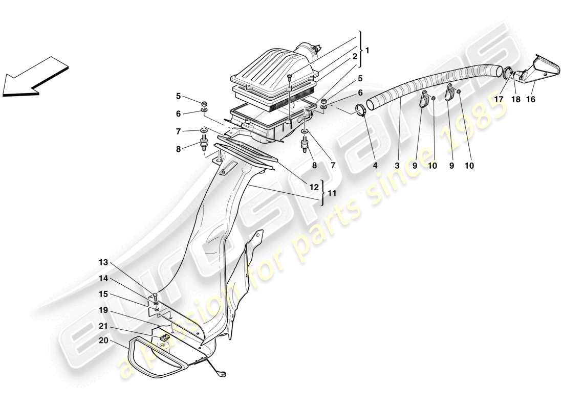 Ferrari 599 SA Aperta (USA) AIR INTAKE Part Diagram