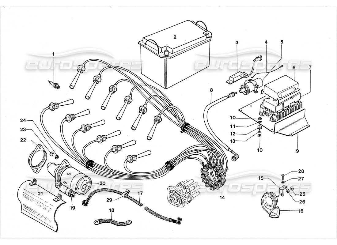 Lamborghini LM002 (1988) electrical system Parts Diagram