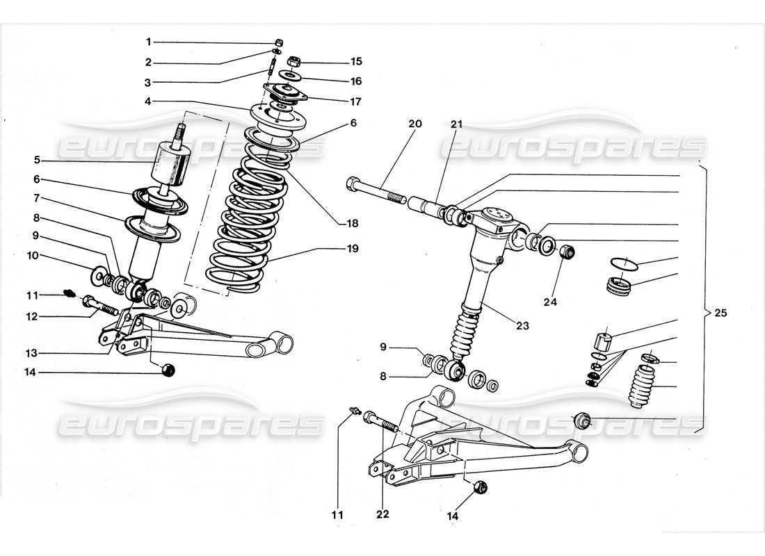 Lamborghini LM002 (1988) Shock Absorber - Hyda Stop Parts Diagram