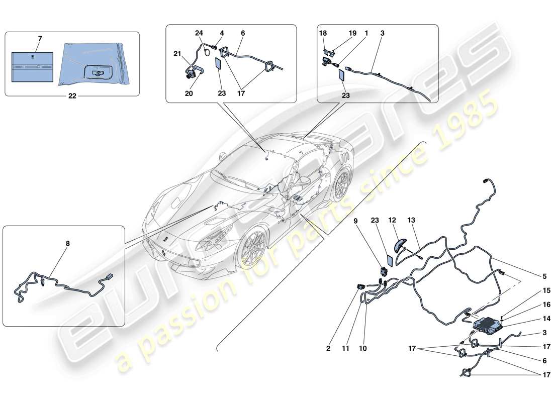 Ferrari F12 TDF (RHD) TELEMETRY Parts Diagram