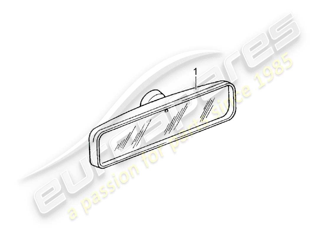 Porsche Classic accessories (1963) rear view mirror inner Part Diagram