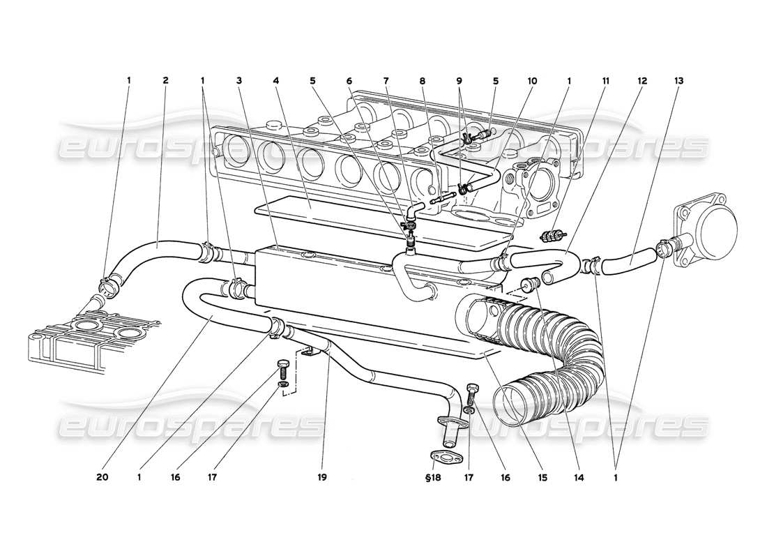 Lamborghini Diablo 6.0 (2001) Engine Oil Breathing System Parts Diagram