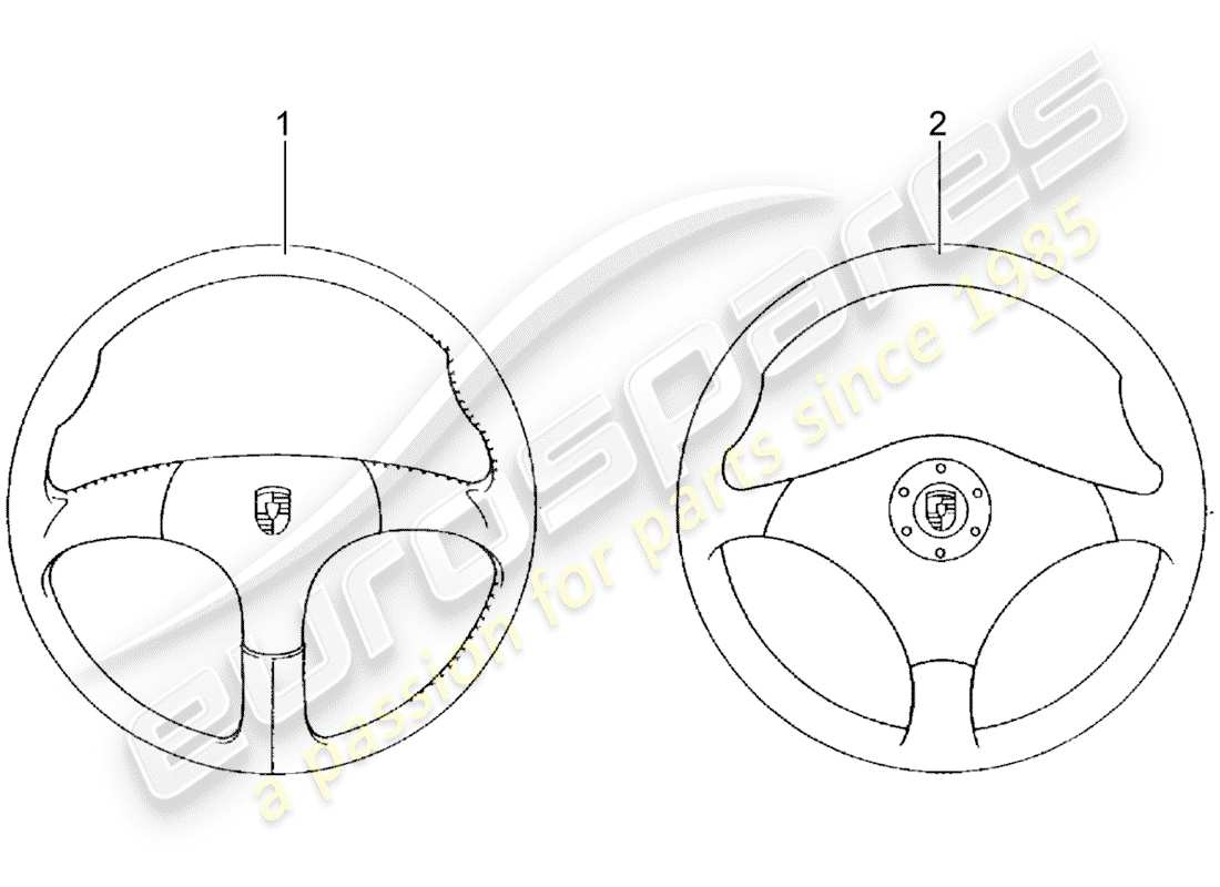 Porsche Classic accessories (1982) SPORTS STEERING WHEEL - WITHOUT: - AIRBAG Part Diagram