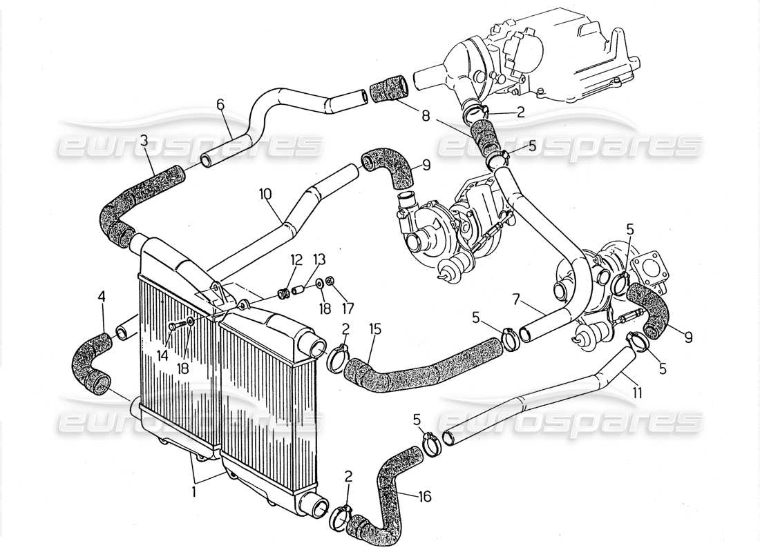 Maserati 2.24v Heat Exchanger - Pipes Parts Diagram