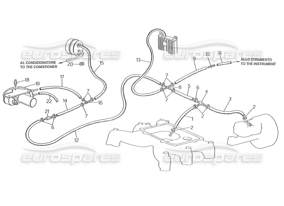 Maserati Karif 2.8 Evaporation System (LH Steering Without Lambda Feeler) Part Diagram