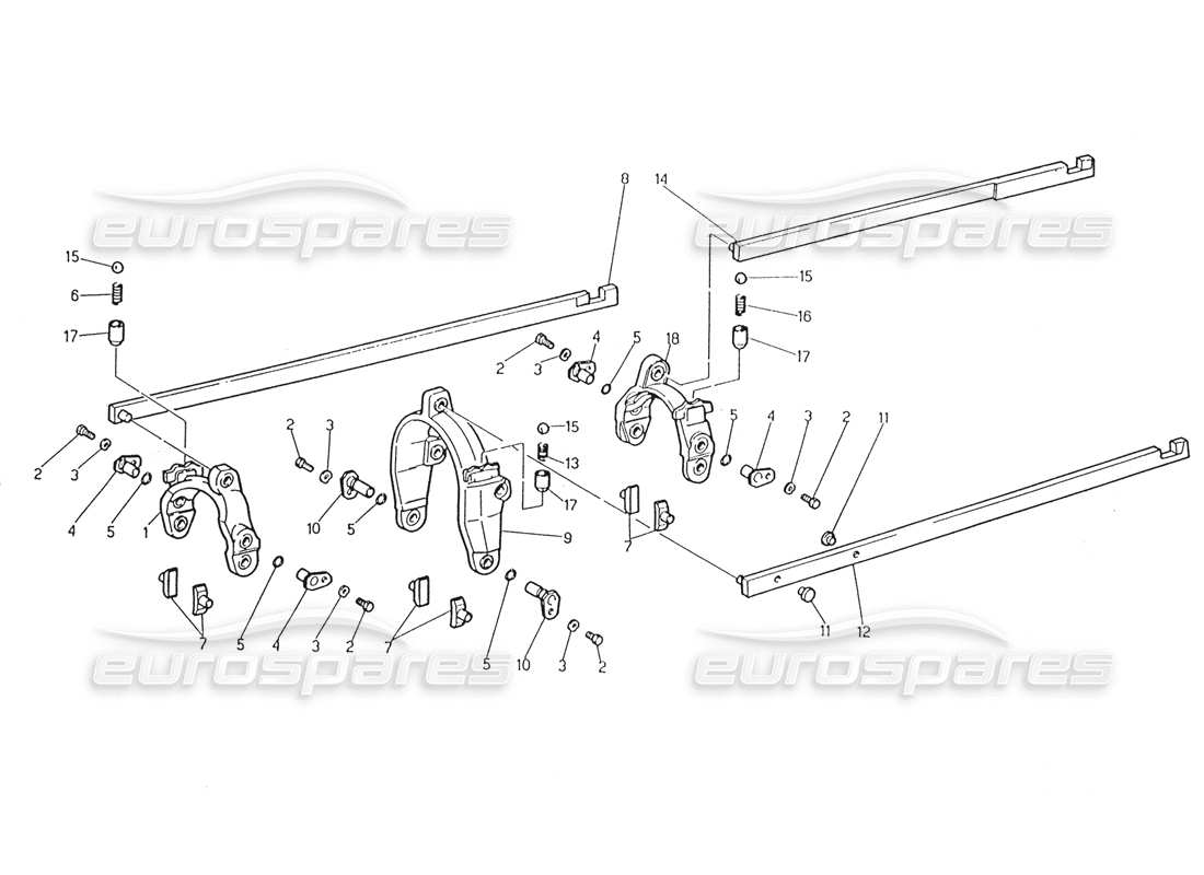 Maserati Karif 2.8 Transmission - Inside Controls Part Diagram