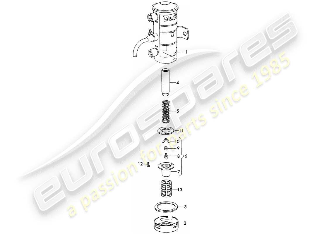 Porsche 356B/356C (1964) SINGLE PARTS - FOR - FUEL PUMP Part Diagram