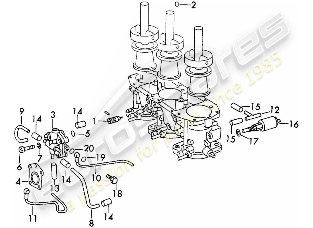 Porsche 911 (1972) repair material - for - carburetor - - zenith - - 40 tin Part Diagram