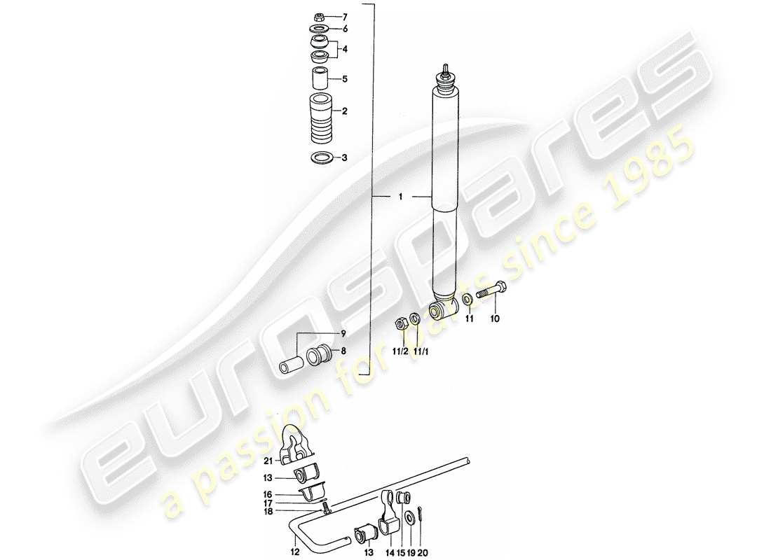 Porsche 911 (1974) VIBRATION DAMPER - STABILIZER Part Diagram