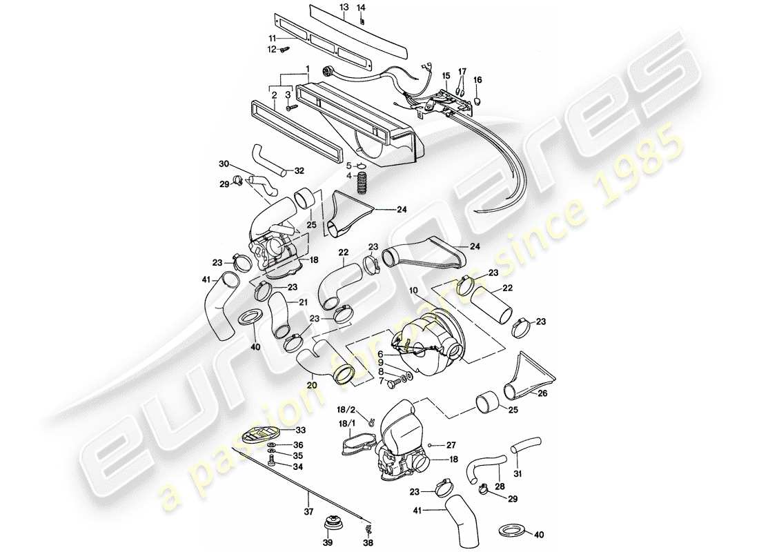 Porsche 911 (1974) VENTILATION - HEATING SYSTEM 2 - D - MJ 1977>> Part Diagram