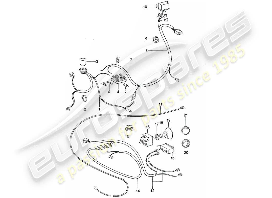 Porsche 911 (1974) AIR CONDITIONER - ELECTRICAL COMPONENTS Part Diagram