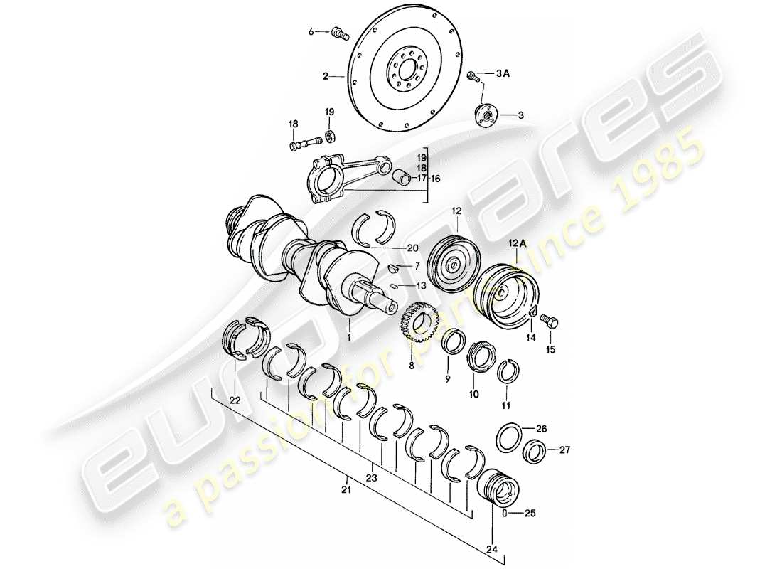 Porsche 911 (1980) crankshaft Part Diagram