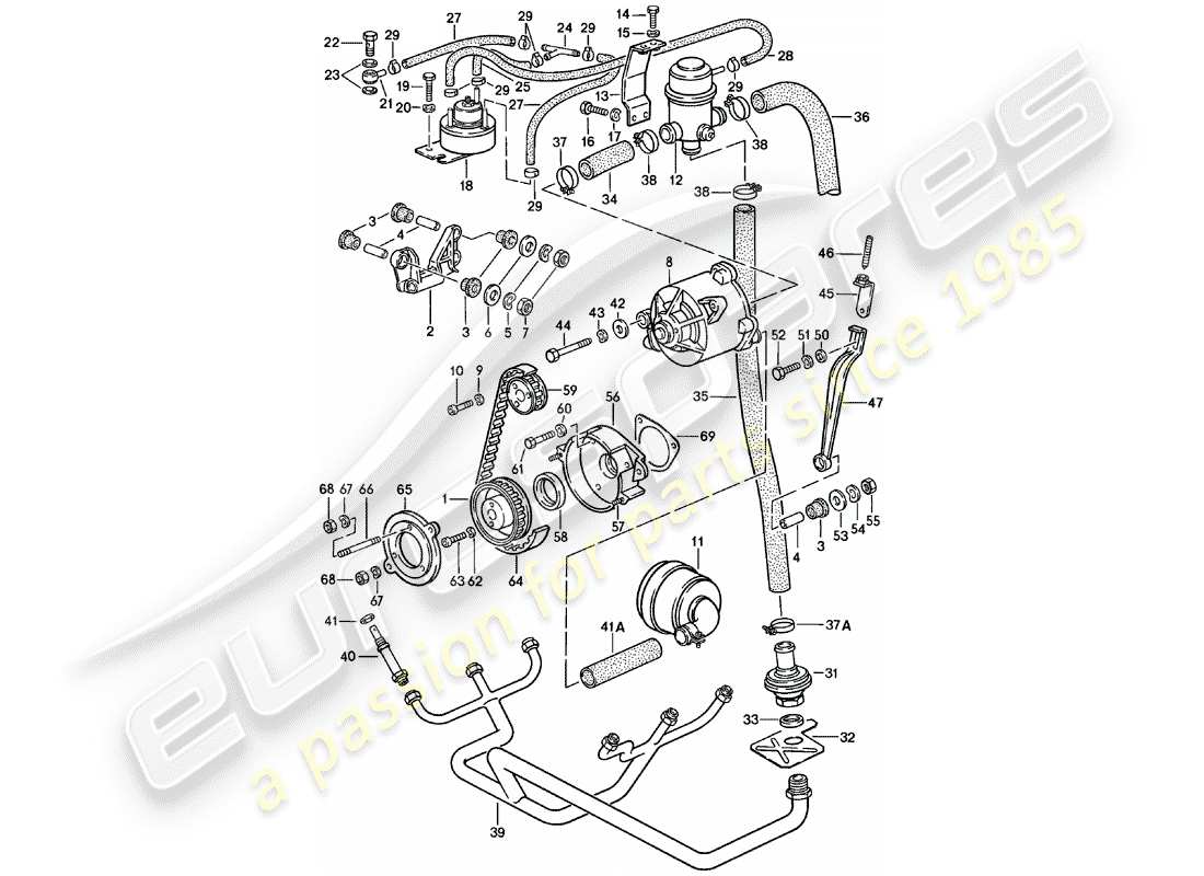 Porsche 911 (1980) AIR INJECTION Part Diagram