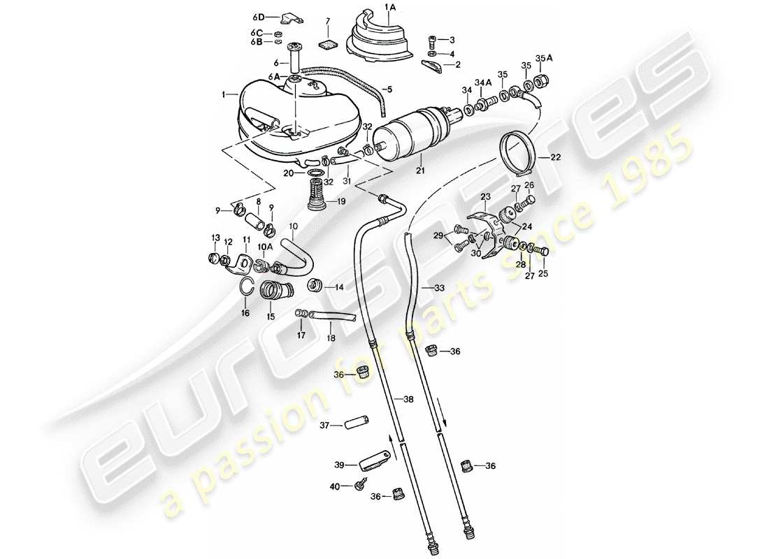 Porsche 911 (1980) fuel system Part Diagram