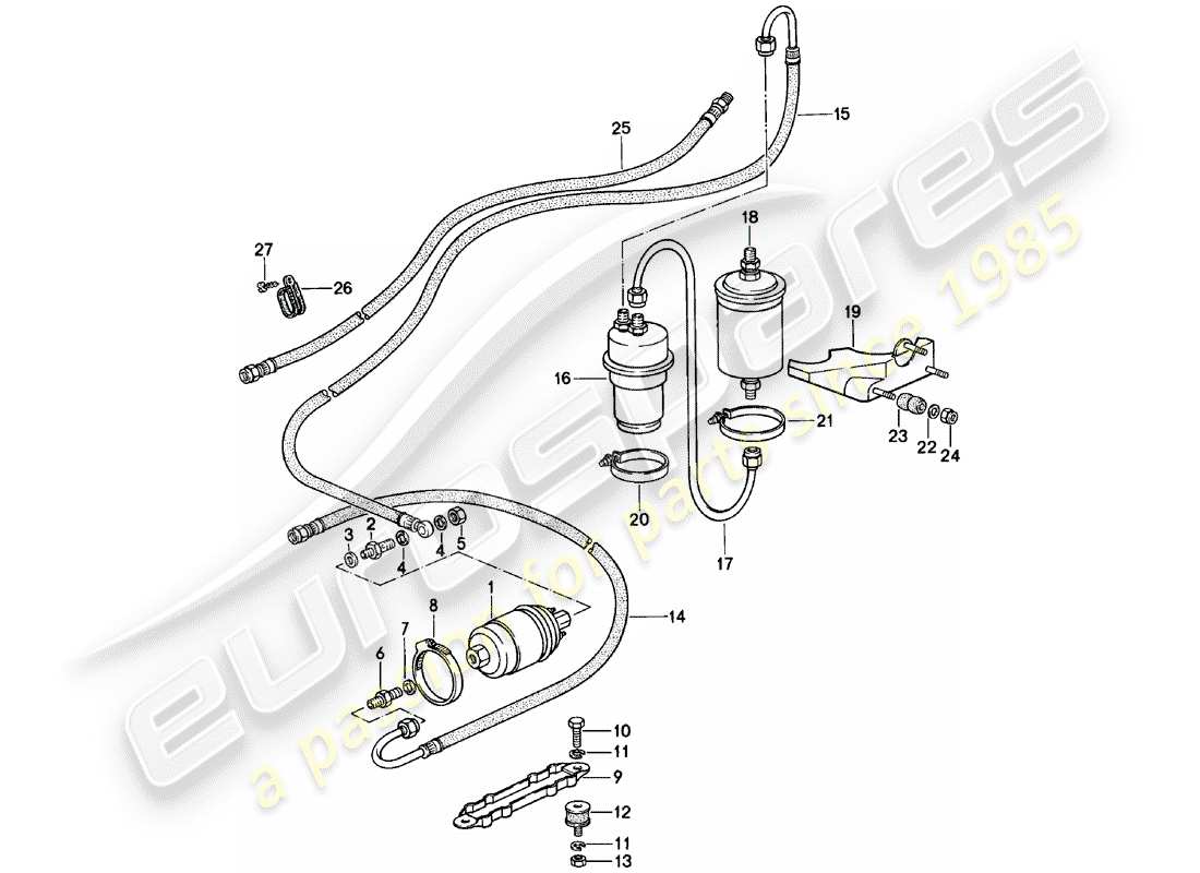 Porsche 911 (1980) fuel system Part Diagram