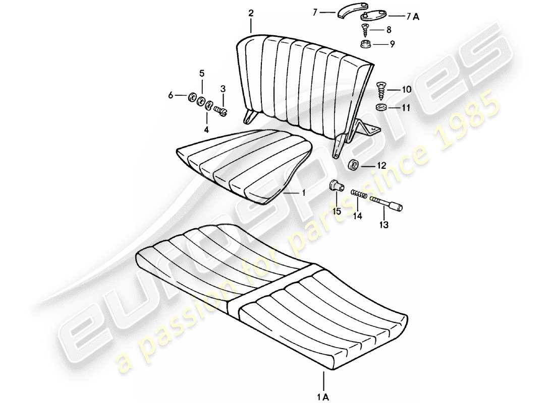 Porsche 911 (1980) BACK SEAT CUSHION - EMERGENCY SEAT BACKREST - EMERGENCY SEAT BACKREST - SEE GROUP - 8/07/07 Part Diagram