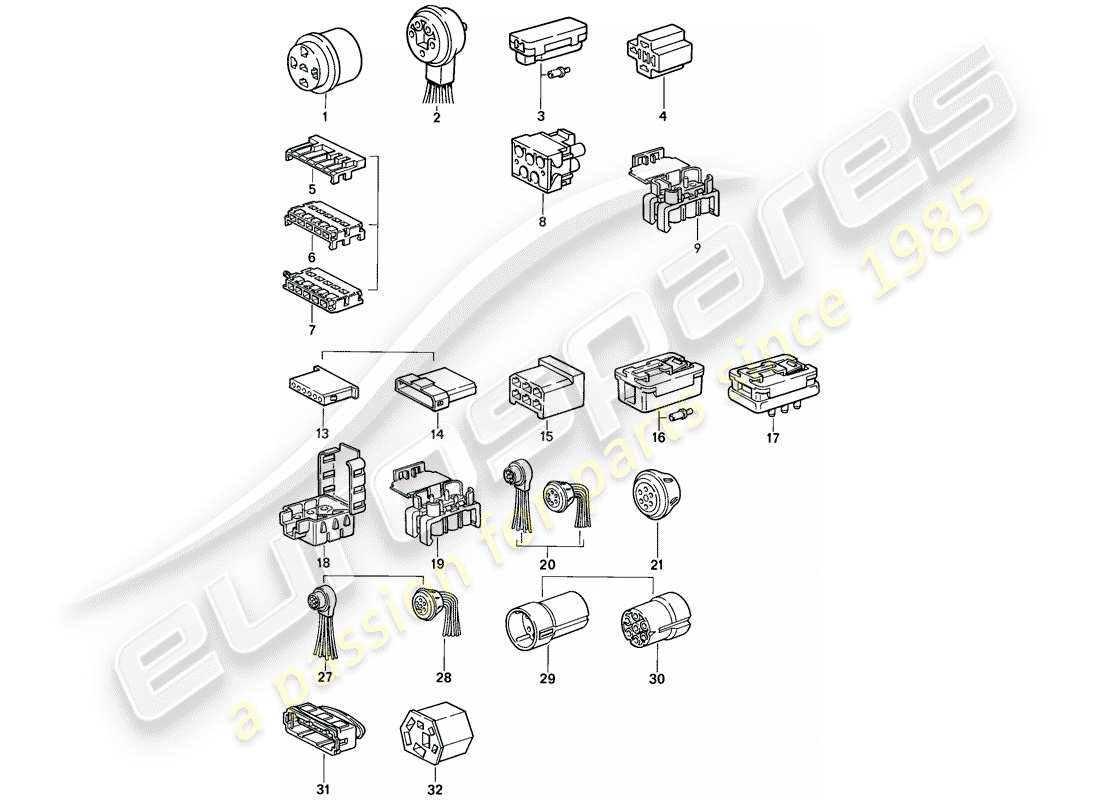 Porsche 911 (1980) CONNECTOR HOUSING Part Diagram